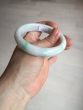 Load image into Gallery viewer, 55.7mm Certified Type A 100% Natural sunny green white Jadeite Jade bangle BP44-3179