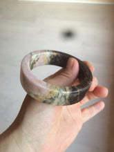 Load image into Gallery viewer, 55.2mm 100% natural pink/yellow/dark red/black time series(时光系列) Square style rose stone (Rhodonite)square bangle XY85