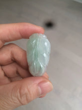 Load image into Gallery viewer, Certified type A 100% Natural icy watery green Jadeite Jade leaf pendant BH59-5-2611