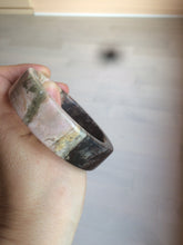 Load image into Gallery viewer, 55.2mm 100% natural pink/yellow/dark red/black time series(时光系列) Square style rose stone (Rhodonite)square bangle XY85