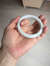 Load image into Gallery viewer, 55.7mm Certified Type A 100% Natural sunny green white Jadeite Jade bangle BP44-3179