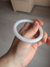 Load image into Gallery viewer, 54.6mm Certified Type A 100% Natural light green white round cut Jadeite Jade bangle AU50-0240