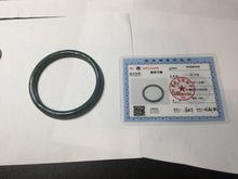 Load image into Gallery viewer, 57mm Certified Type A 100% Natural light green/blue/gray with black floating flowers Guatemala slim round cut Jadeite bangle BP213-1018