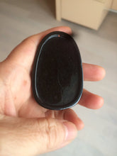Load image into Gallery viewer, 100% Natural type A black jadeite jade(墨翠, mocui) Guanyin pendant BG31-3