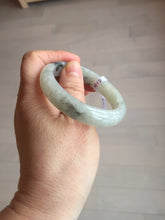 Load image into Gallery viewer, 51.5mm certified Type A 100% Natural icy watery light green white oval Jadeite Jade bangle BS65-7412