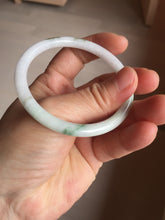 Load image into Gallery viewer, 53.9mm 100% natural Type A sunny green white purple round cut jadeite jade bangle BL96-4661
