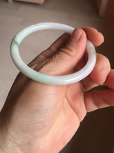 Load image into Gallery viewer, 53.9mm 100% natural Type A sunny green white purple round cut jadeite jade bangle BL96-4661
