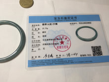 Load image into Gallery viewer, 58.8mm Certified Type A 100% Natural light green/blue/gray Guatemala slim round cut Jadeite bangle BP214-3802
