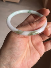 Load image into Gallery viewer, 53.9mm 100% natural Type A sunny green white purple round cut jadeite jade bangle BL96-4661
