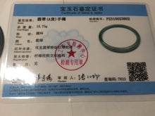 Load image into Gallery viewer, 58.8mm Certified Type A 100% Natural light green/blue/gray Guatemala slim round cut Jadeite bangle BP214-3802