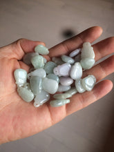 Load image into Gallery viewer, 100% Natural light green/white/purple Jadeite Jade money bag bead pendant BF86 Add-on item!