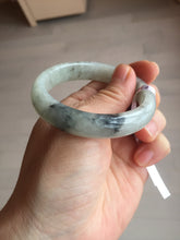 Load image into Gallery viewer, 51.5mm certified Type A 100% Natural icy watery light green white oval Jadeite Jade bangle BS65-7412