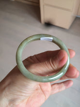Load image into Gallery viewer, 49.5mm Certified Type A 100% Natural yellow/gray/green Jadeite Jade bangle AF80-5002