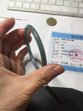 Load image into Gallery viewer, 58.8mm Certified Type A 100% Natural light green/blue/gray Guatemala slim round cut Jadeite bangle BP214-3802