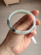 Load image into Gallery viewer, 51.5mm certified Type A 100% Natural icy watery light green white oval Jadeite Jade bangle BS65-7412