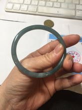 Load image into Gallery viewer, 58.8mm Certified Type A 100% Natural light green/blue/gray Guatemala slim round cut Jadeite bangle BP214-3802