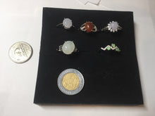 Load image into Gallery viewer, 100% natural type A icy watery light green sunny green brown red clear four-prong jadeite jade ring group PC9