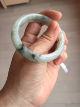 Load image into Gallery viewer, 51.5mm certified Type A 100% Natural icy watery light green white oval Jadeite Jade bangle BS65-7412