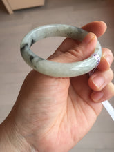 Load image into Gallery viewer, 51.5mm certified Type A 100% Natural icy watery light green white oval Jadeite Jade bangle BS65-7412