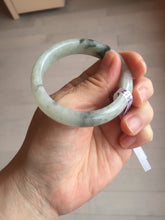 Load image into Gallery viewer, 51.5mm certified Type A 100% Natural icy watery light green white oval Jadeite Jade bangle BS65-7412
