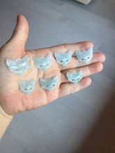 Load image into Gallery viewer, 100% natural type A white light green jadeite jade fox mask pendant necklace PD101