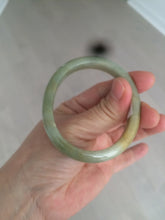 Load image into Gallery viewer, 49.5mm Certified Type A 100% Natural yellow/gray/green Jadeite Jade bangle AF80-5002