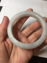 Load image into Gallery viewer, 56.8mm Certified Type A 100% Natural sunny green/white Jadeite Jade bangle BP50-3874