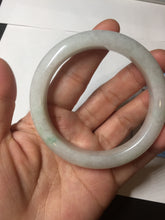 Load image into Gallery viewer, 56.8mm Certified Type A 100% Natural sunny green/white Jadeite Jade bangle BP50-3874