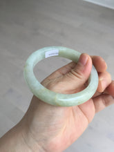 Load image into Gallery viewer, 56.6mm certified 100% natural Type A icy watery light yellow/white with jadeite jade bangle BL55-3278