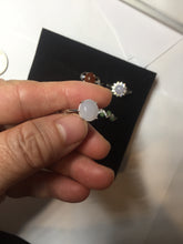 Load image into Gallery viewer, 100% natural type A icy watery light green sunny green brown red clear four-prong jadeite jade ring group PC9