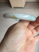 Load image into Gallery viewer, 56.5mm certified 100% natural type A white/light green white purple jadeite jade bangle AH104-0524
