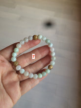 Load image into Gallery viewer, 7-7.6mm 100% natural type A green/white/yellow/brown jadeite jade beads bracelet KS90