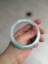 Load image into Gallery viewer, 57mm certified Type A 100% Natural sunny green/white/purple Jadeite Jade bangle L146-5350