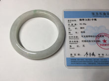 Load image into Gallery viewer, 56.8mm Certified Type A 100% Natural sunny green/white Jadeite Jade bangle BP50-3874