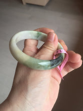 Load image into Gallery viewer, 56.7mm type A 100% Natural green/purple/pink/white (福禄寿)  Jadeite Jade bangle G52