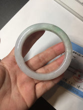 Load image into Gallery viewer, 56.4mm Certified Type A 100% Natural sunny green/white Jadeite Jade bangle BP51-3875