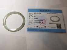 Load image into Gallery viewer, 58mm certified 100% natural type A icy watery light green yellow brown flat jadeite jade bangle PA125-6635