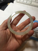 Load image into Gallery viewer, 58mm certified 100% natural type A icy watery light green yellow brown flat jadeite jade bangle PA125-6635