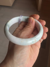 Load image into Gallery viewer, 59.6mm Certificated Type A 100% Natural White green red purplewith green floating flowers Jadeite Jade bangle G110-9546