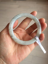 Load image into Gallery viewer, 58.2mm certified Type A 100% Natural icy light green white with green floating flowers round cut Jadeite Jade bangle BS63-7349