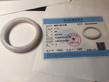 Load image into Gallery viewer, 57.5mm certified Type A 100% Natural light green purple white slim Jadeite Jade bangle BQ72-4938