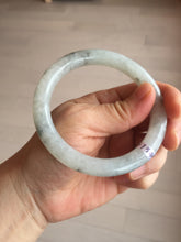 Load image into Gallery viewer, 58.2mm certified Type A 100% Natural icy light green white with green floating flowers round cut Jadeite Jade bangle BS63-7349