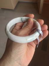 Load image into Gallery viewer, 59.6mm Certificated Type A 100% Natural White green red purplewith green floating flowers Jadeite Jade bangle G110-9546