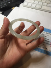 Load image into Gallery viewer, 58mm certified 100% natural type A icy watery light green yellow brown flat jadeite jade bangle PA125-6635