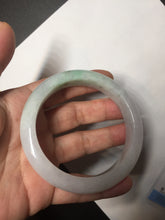 Load image into Gallery viewer, 56.4mm Certified Type A 100% Natural sunny green/white Jadeite Jade bangle BP51-3875