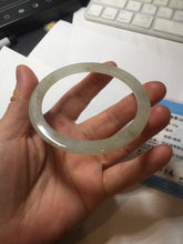 Load image into Gallery viewer, 58mm certified 100% natural type A icy watery light green yellow brown flat jadeite jade bangle PA125-6635
