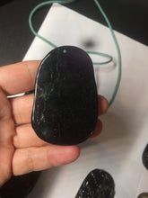 Load image into Gallery viewer, 100% Natural type A black jadeite jade(墨翠, mocui) Guanyin pendant BG31-2
