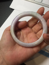 Load image into Gallery viewer, 57.5mm certified Type A 100% Natural light green purple white slim Jadeite Jade bangle BQ72-4938