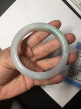 Load image into Gallery viewer, 56.4mm Certified Type A 100% Natural sunny green/white Jadeite Jade bangle BP51-3875