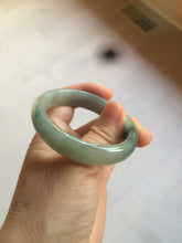 Load image into Gallery viewer, 49mm Certified Type A 100% Natural dark green/gray oval Jadeite Jade bangle AX4-2872